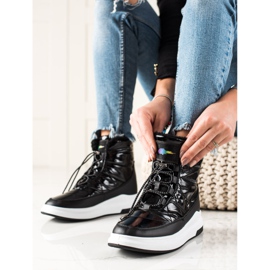 TRENDI Modne sjajne čizme za snijeg crna 1