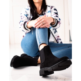 Ideal Shoes Čizme od antilopa Chelsea crna 2