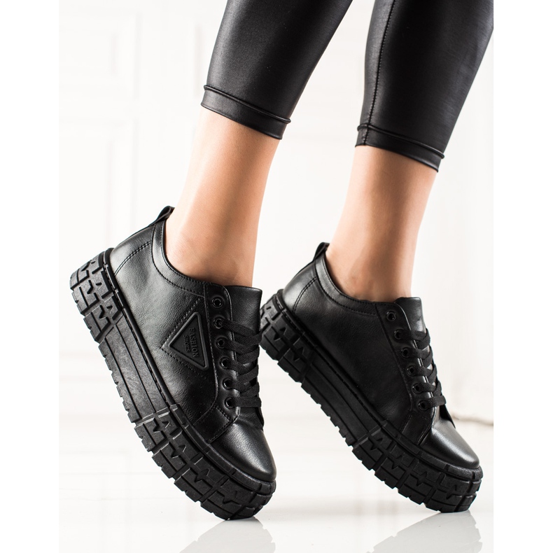 Goodin Tenisice s eko kožom na platformi crno 1