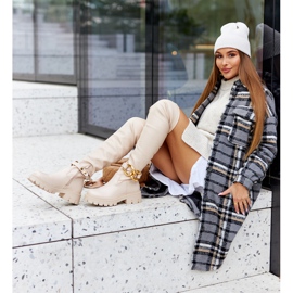 Visoke čizme s ukrasnim bež elementom Masha 2