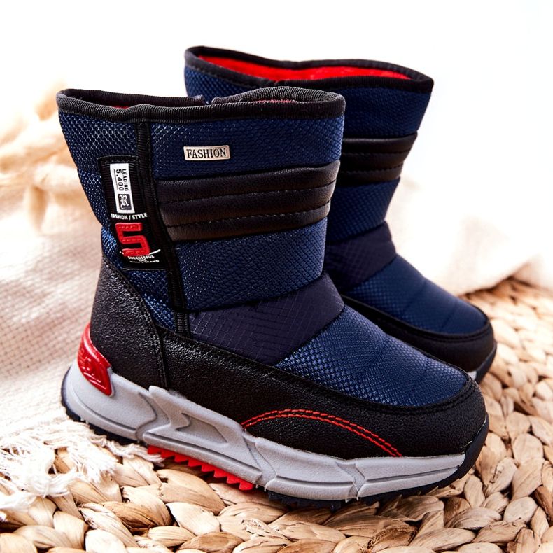 PJ2 Dječje tople visoke čizme za snijeg Navy Blue Leoth crna tamnoplava 4