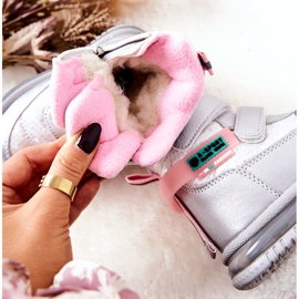 PJ2 Tople čizme za snijeg Srebrne čizme Hesiera s patentnim zatvaračem ružičasta 1