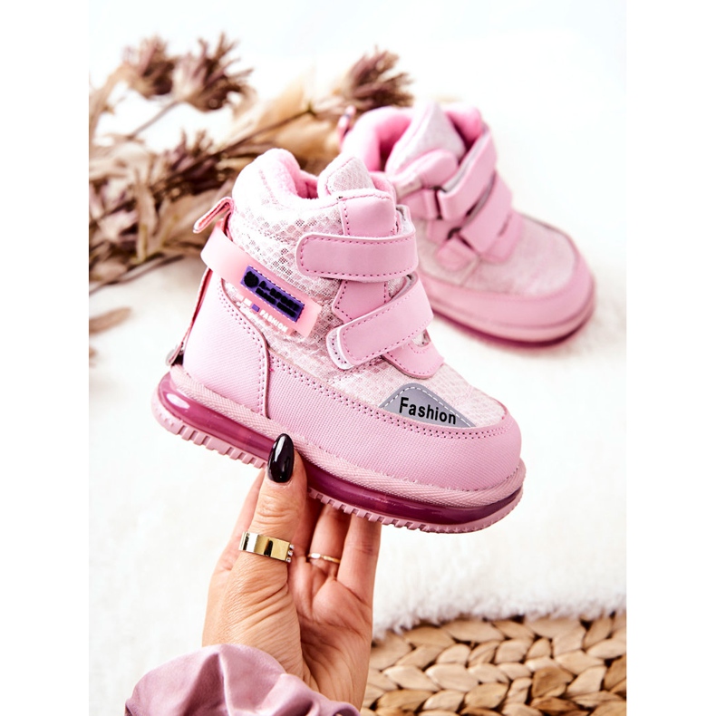 PJ2 Tople čizme za snijeg s ružičastim patentnim zatvaračem Hesiera ružičasta 2