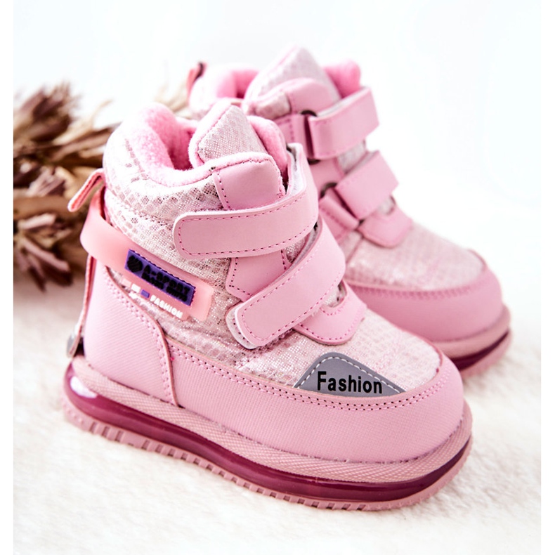 PJ2 Tople čizme za snijeg s ružičastim patentnim zatvaračem Hesiera ružičasta 1