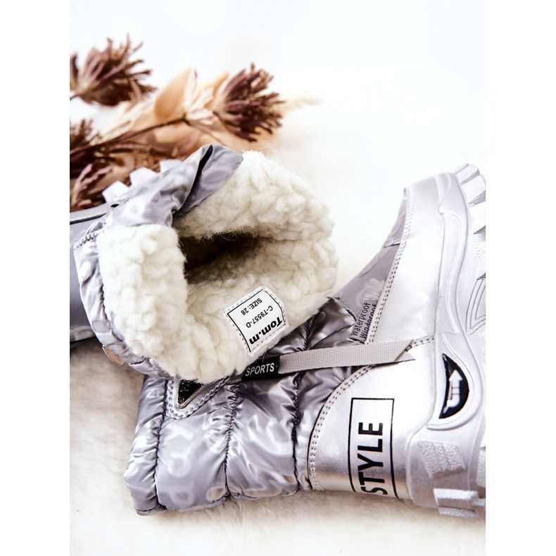 PJ2 Dječje tople čizme za snijeg na srebrnom Cleome patentnom zatvaraču srebro 1