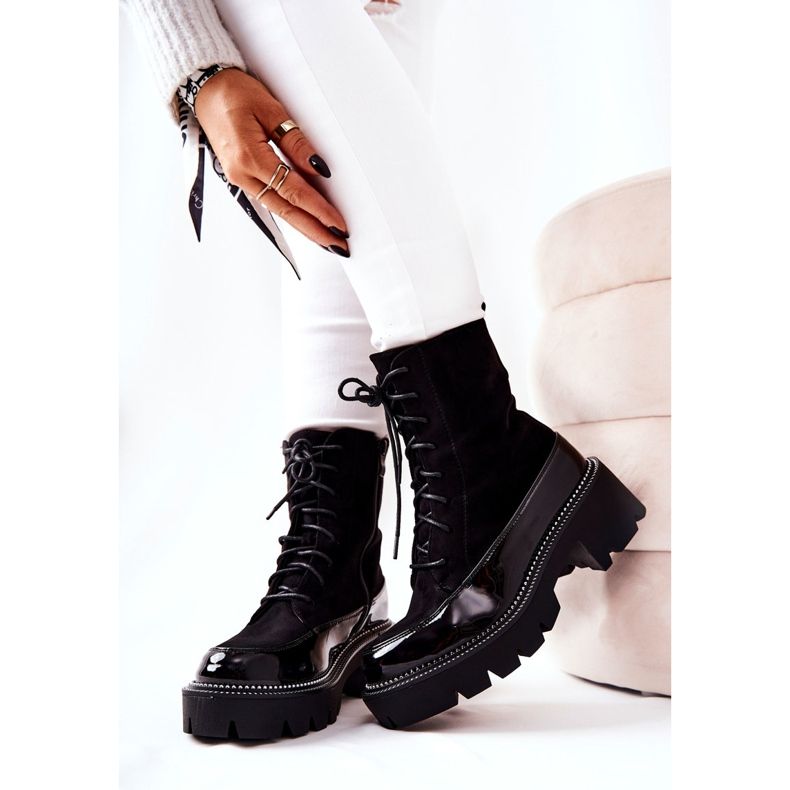 Visoke čizme na crnom Solutia patentnom zatvaraču crna 1