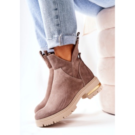 PA2 Tople čizme s izrezom Cappucino Tanya bež 1