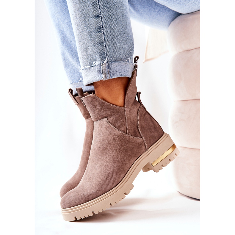 PA2 Tople čizme s izrezom Cappucino Tanya bež 1