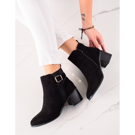 TRENDI Klasične antilop čizme na visoku petu crna 1