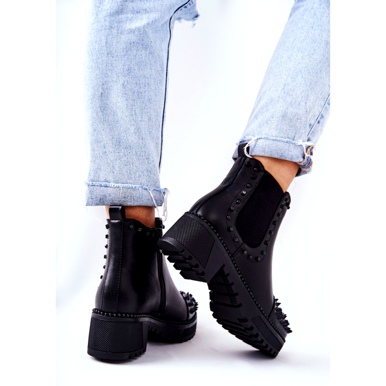 PG1 Crne Comonis Jodhpur čizme s mlaznicama crno 2