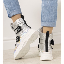 Srebrne čizme za snijeg s čičak Comforte srebro 1