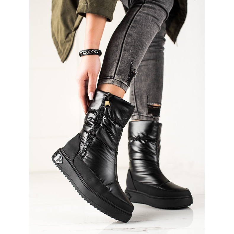 Weide Elegantne crne čizme za snijeg crno 1