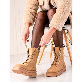 TRENDI Klasične smeđe planinarske cipele bež 2