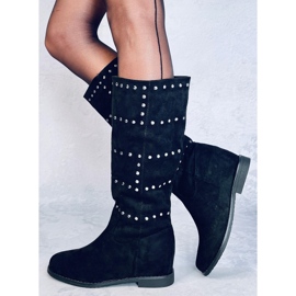 Čizme na skrivenom Ferto crnom klinu crna 1