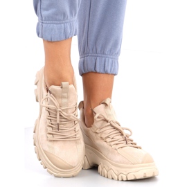 Huggy Khaki sportske cipele s visokim potplatom bež 1