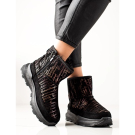 TRENDI Topli Mukluki na platformi crna zlatni 1