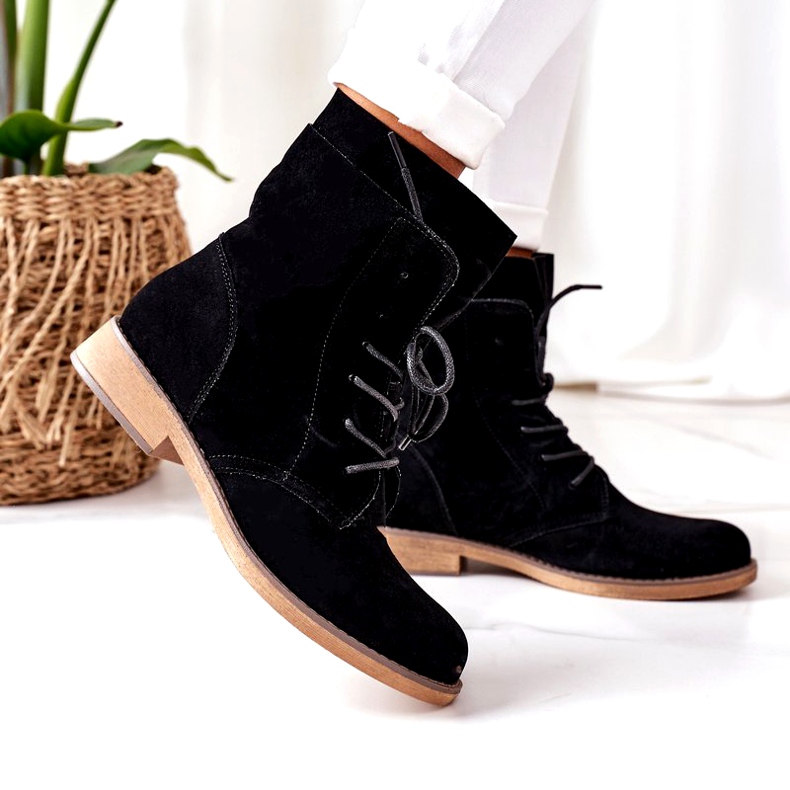 PS1 Crne Violetta čizme s dvostrukim gornjim dijelom crna 3