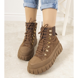 Smeđe izolirane ženske čizme na vezanje iz Calabresija smeđa 2