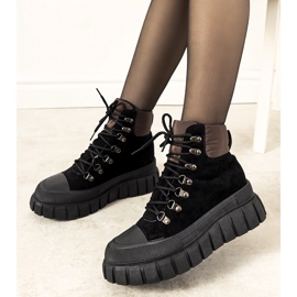 Crne, izolirane ženske cipele na vezanje iz Calabresija smeđa 1