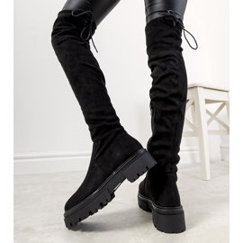 Crne čizme na visokom Paulino potplatu crna 1