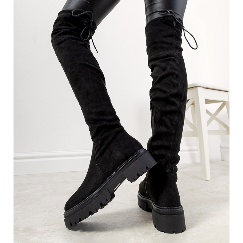 Crne čizme na visokom Paulino potplatu crna 1