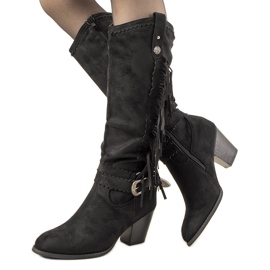 Crne tople čizme s Voisine prugama crna 1