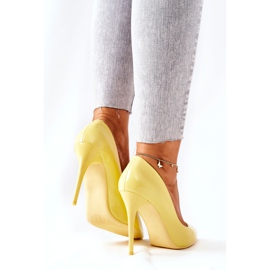 PG2 Elegantne lakirane žute Adrinnah visoke potpetice žuta boja 1