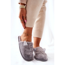 PE1 Sjajne papuče za mačiće sa sivim Kaisy ušima srebro siva 1