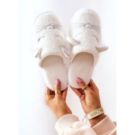 Sjajne papuče za mačiće s bijelim Kaisy ušima bijela 1