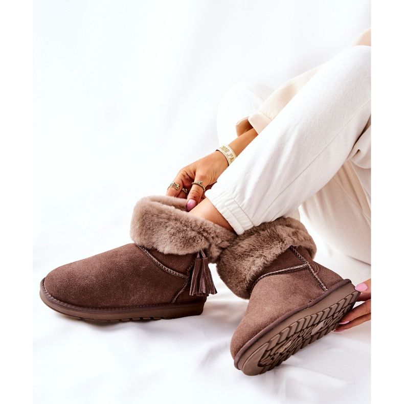 FS1 Mukluki Tople čizme za snijeg Fringes Brown Sorella smeđa 1