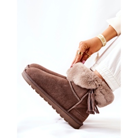 FS1 Mukluki Tople čizme za snijeg Fringes Brown Sorella smeđa 2