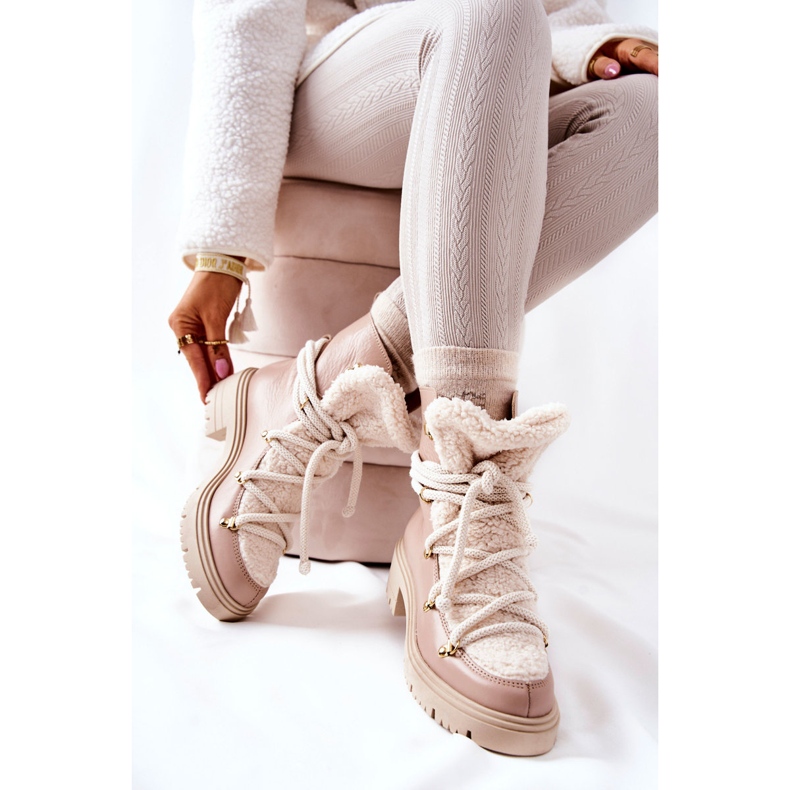 Lewski Shoes Kožne čizme Trappers Tied Lewski Bež 3116 2