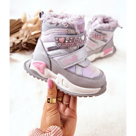 PJ2 Dječje tople čizme za snijeg Silver-Pink Chilly ljubičasta ružičasta srebro 2