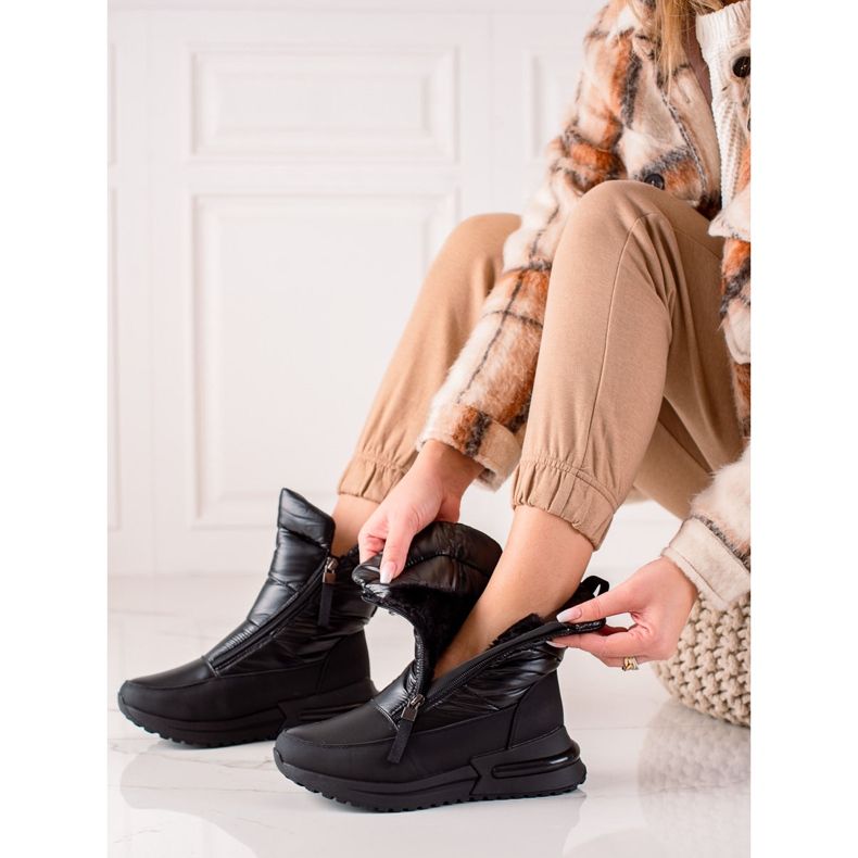 Weide Ležerne crne čizme za snijeg crna 2