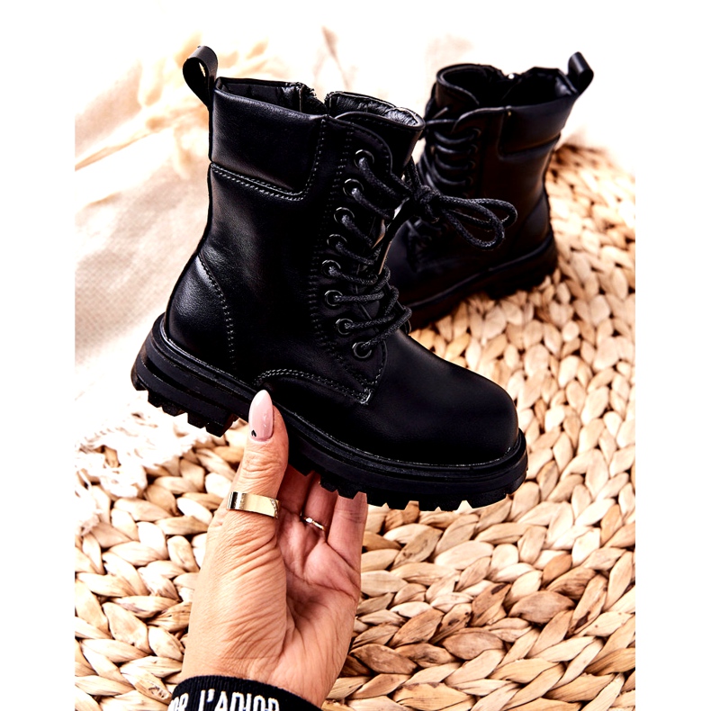 FR1 Klasične dječje crne čizme s patentnim zatvaračem Clarika crna 3