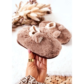 WJ1 Tople papuče s rebrastim smeđim Dessi bež smeđa 2