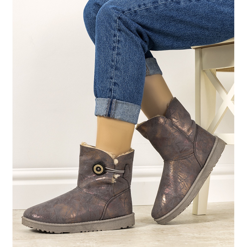 Ženske sive i zlatne čizme za snijeg od Kanga siva zlatna 1