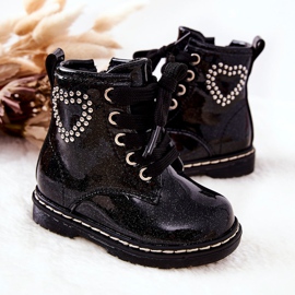 WT1 Dječje lakirane sjajne crne čizme crna 2