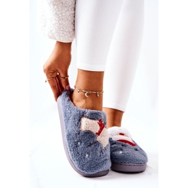 WJ1 Božićne papuče Djed Mraz i sivi sobovi siva 1