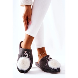 Tople papuče Grey Rey's swan siva 2