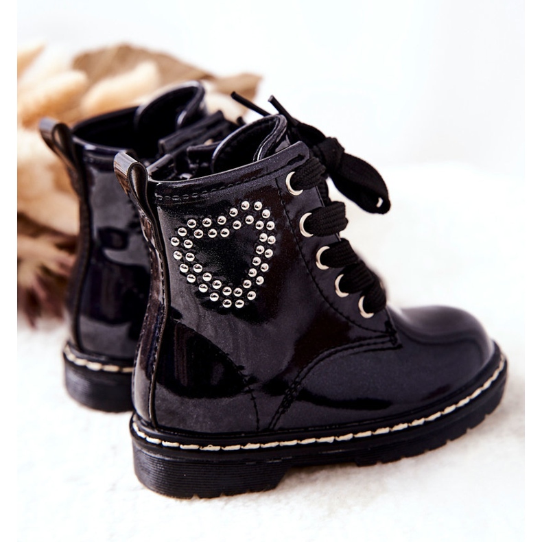 WT1 Dječje lakirane čizme Shiny Navy Blue mornarsko plava 1