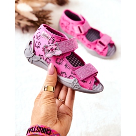 BEFADO S.A. Sandale Papuče Befado Velcro Cats 242P103 Pink ružičasta 1