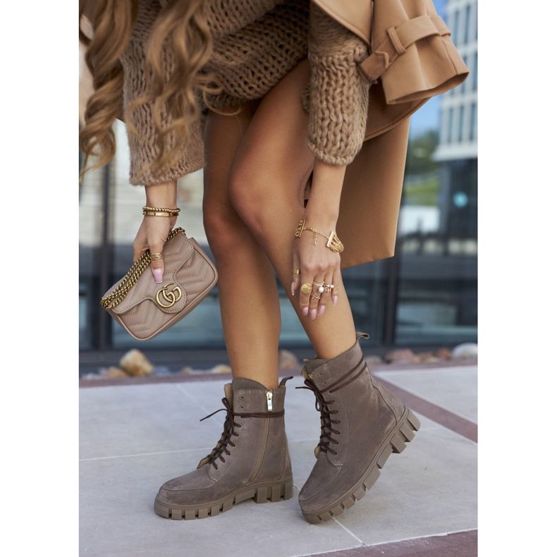 Ženske kožne velur čizme DK. Bega Nicole bež 2