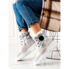 TRENDI Ležerne čizme za snijeg srebro siva 1