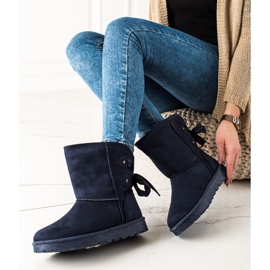 TRENDI Mukluki s mašnom mornarsko plava 1