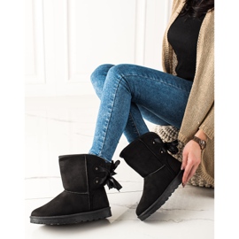 TRENDI Mukluki s mašnom crna 1