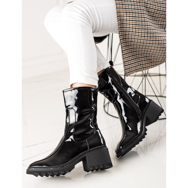 Bella Paris Crne lakirane čizme crno 1