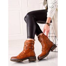 Super Mode Čizme od deve vezene smeđa 1