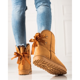 TRENDI Mukluki s mašnom žuta boja 1