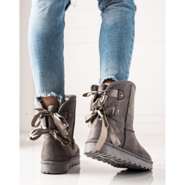 TRENDI Mukluki s mašnom siva 1